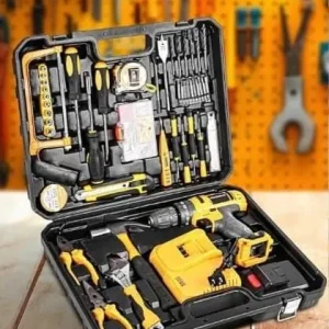 شنيور شاحن ام كيو 20 فولت 45 نيوتن 2 بطاريه + 128 قطعه