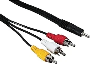 كابل صوت وفيديو ار سي ايه 3 في 1 - الوان، لاجهزة التلفاز
